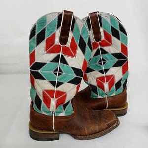 Ariat Caliche Colorful Vibrant Western Cowgirl Women's Boots Size 9 B